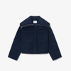 Cappotto cropped in lana a collo alto a coste BF8427 MXQ