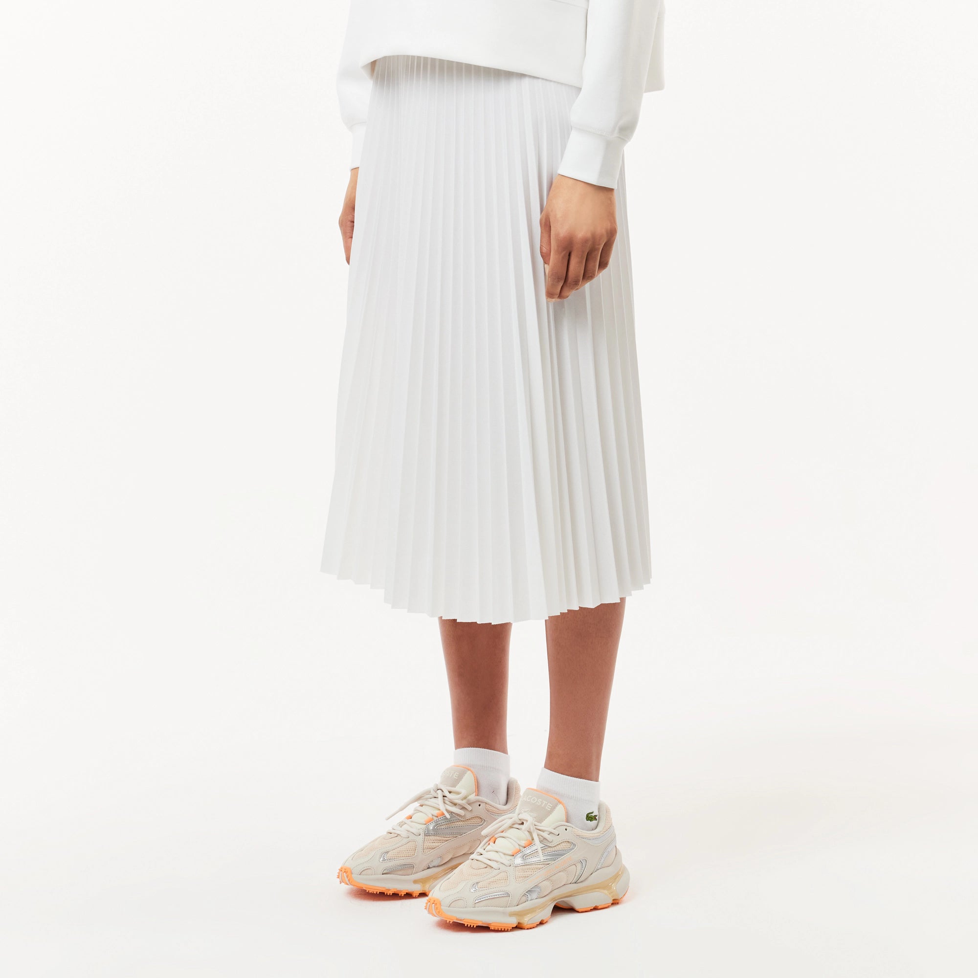 Gonna a pieghe fluida con elastico in vita JF8050 70V – La Chemise