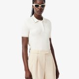 Maglione a righe in maglia a trecce con collo a polo AF0972 70V