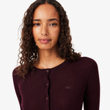 Cardigan in maglia di lana merinos a coste AF4141 3KE