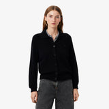 Cardigan con colletto a polo in maglia 3D di lana cardata AF8274 031