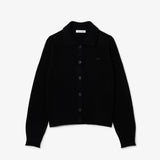 Cardigan con colletto a polo in maglia 3D di lana cardata AF8274 031