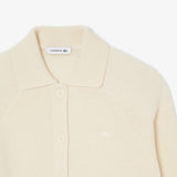 Cardigan con colletto a polo in maglia 3D di lana cardata AF8274 XFJ
