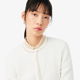 Cardigan a righe in maglia a trecce AH9872 70V