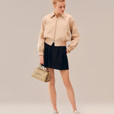 Giacca in gabardine elasticizzata con doppio Collo BF5303 X6F