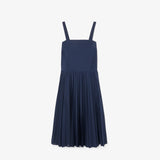 Long pleated dress with shoulder straps EF9723 166 