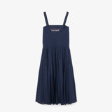 Long pleated dress with shoulder straps EF9723 166 
